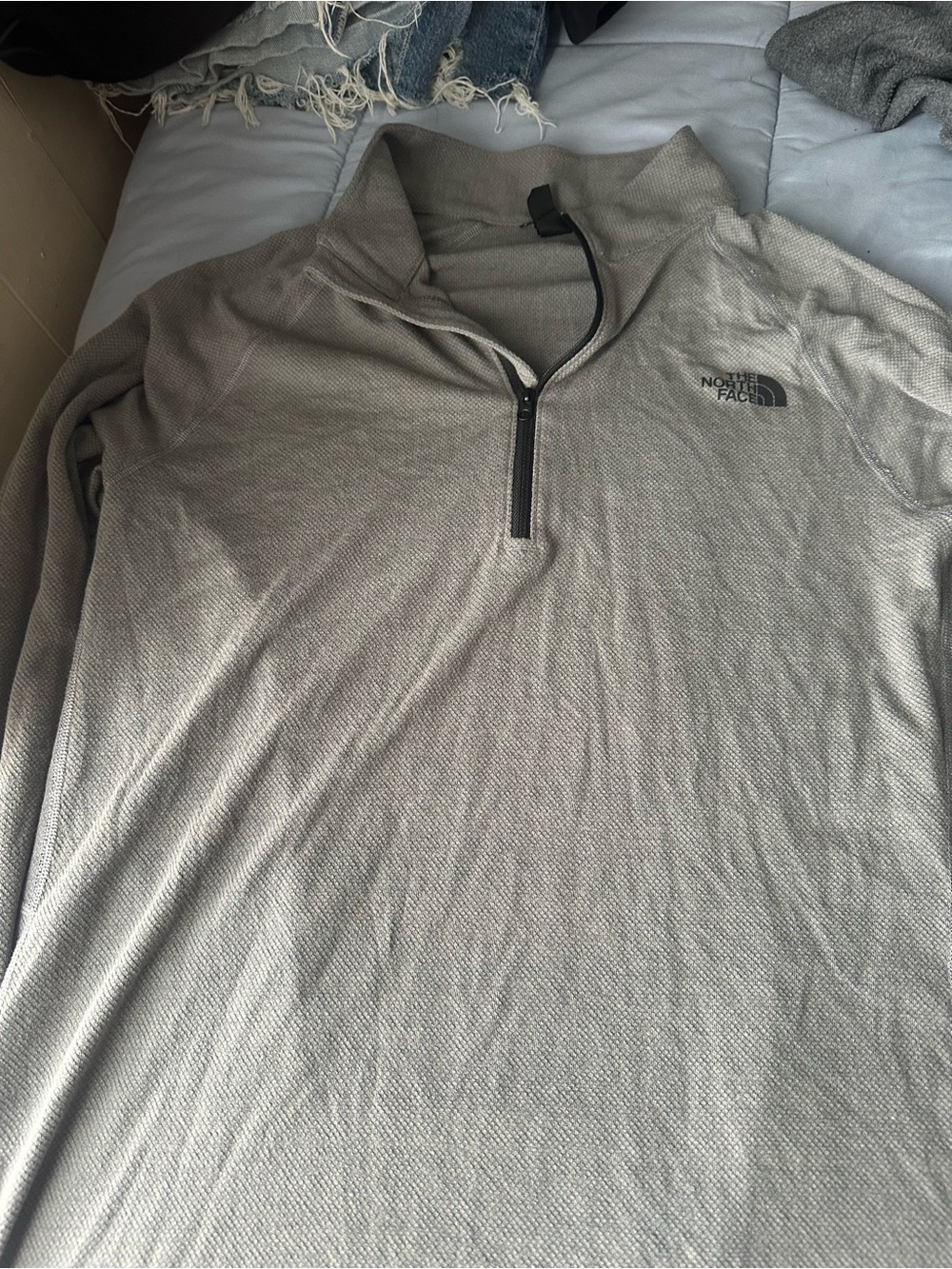 The North Face Light Gray Quarter-Zip Pullover